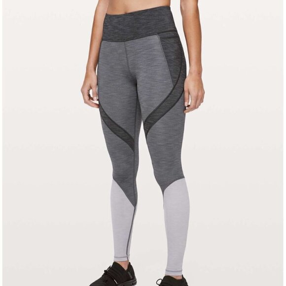 Lululemon Early Extension HR Tight *28" Heathered Black / Heathered Titanium - Picture 6 of 6